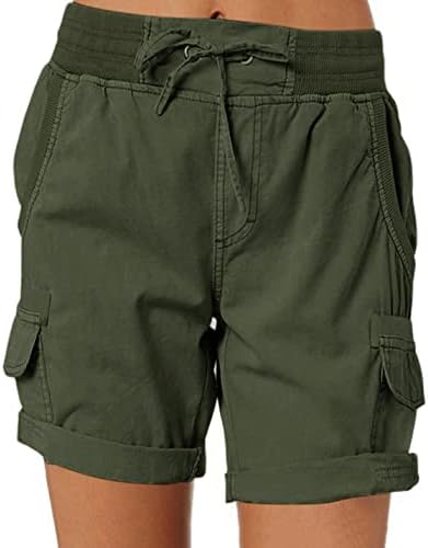 DQBENG Ženske planinarske kratke kratke hlače na otvorenom CAMO CAMO VISOKI struj Bermuda kratke hlače s džepovima