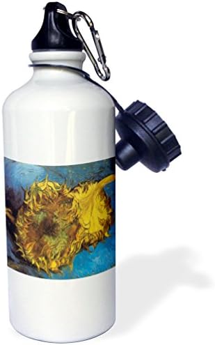 3Drose Dva rezana suncokreta Vincent van Gogh Sportska boca vode, 21 oz, bijela