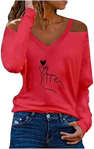 Modne žene bez naramenica bluza coloful prozračni pulover vrhovi jednostavne tiskane atletske atletske majice s V-izrezom