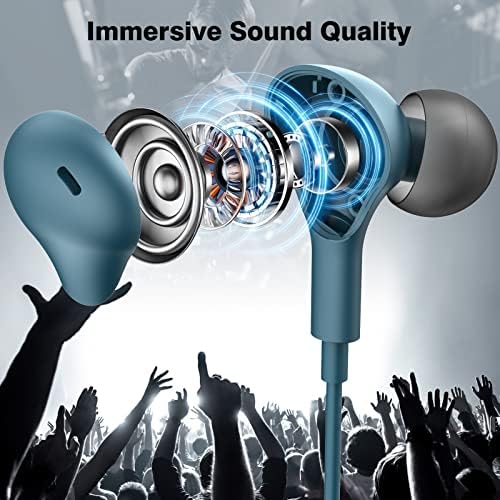 Apetoo ​​2-Pack Semi In-U-u uho USB-C slušalice + UN-u uši USB-C slušalice s upravljanjem glasnoćom mikrofona HiFi stereo-jezero-plava