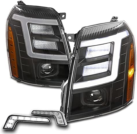 Led проекторные svjetla ZMAUTOPARTS Crna s bijelim DRL 6,25 Kompatibilni s Cadillac Escalade 2007-2014 godina izdavanja [Za стокового