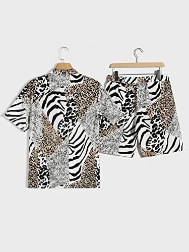 Dvodijelne odjeće za muškarce muškarce Zebre prugaste i leopardove majice za ispis i struka struka struka