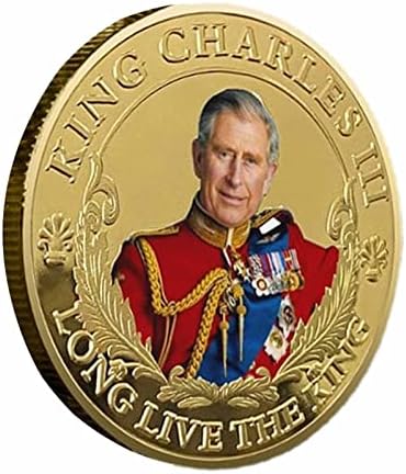 Lashptti kralj Charles III Komemorativni novčić, kralj Karlo III Coronation Suvenirs Coins Coins 2023, Metalni novčići slave njegovo