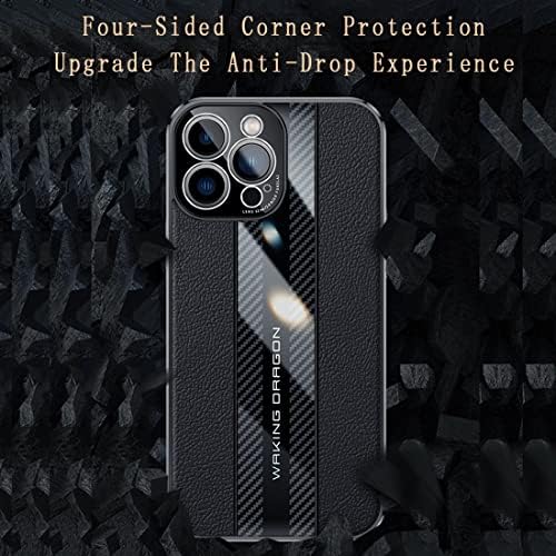 Prekrivač telefona kože + futrola za ugljična vlakna dizajnirana kompatibilna s Huawei Honor 6 Pro zaštitom kamere, zaštitne kućice