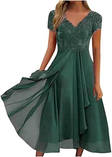 Rmxei ženska haljina šifona elegantna čipkasta patchwork haljina izrezana dugačka haljina Večernja haljina