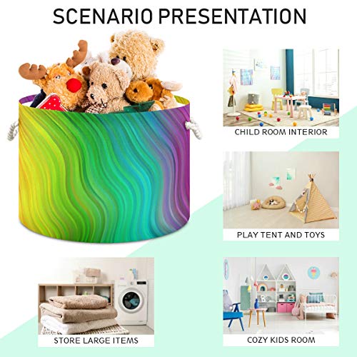Rainbow Toy Hamper okrugla platna Organizator košarica za odlaganje za kantu za dječju spavaću sobu kupaonicu za pranje rublja 2040276