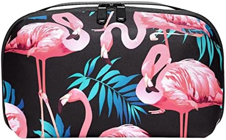Torba za šminku za putnicu vodootporna kozmetička vrećica toaletna vrećica za to torbe za žene i djevojke, flamingo tropski palmički