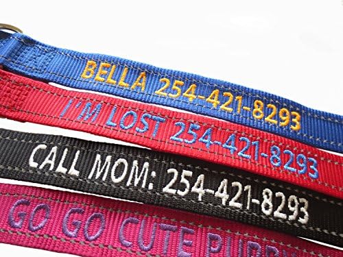 Idite slatko štene - reflektirajući personalizirani ogrlice za pse - prilagođeni izvezeni ovratnik s imenom i telefonskim brojem kućnih