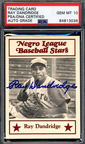 Ray Dandridge Gem Mint 10 PSA DNA potpisana 1986. Fritsch Negro League Stars Autogra - Baseball kartice