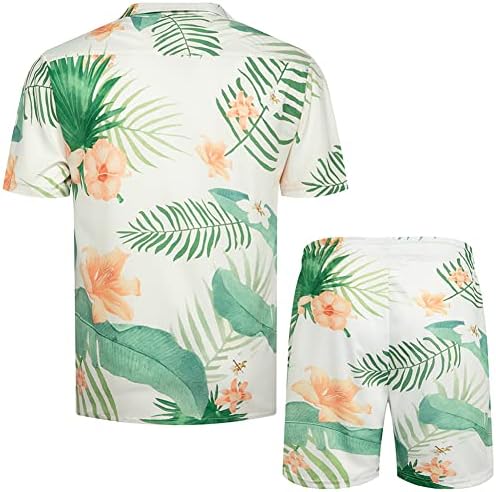 Duofier muške havajske košulje setovi cvjetni tiskani dvodijelni odmor za odmor seta za plažu