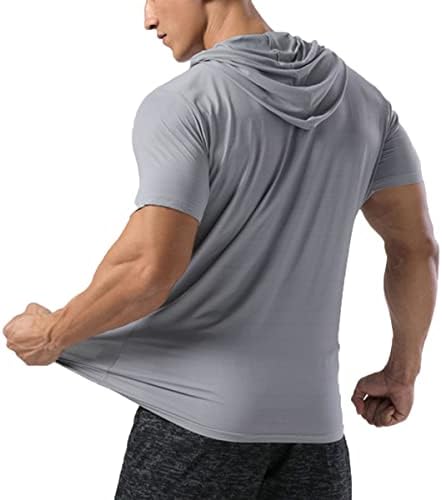 Magiftbox muški mišićni pamučni lagani trening majice s kapuljačom s kratkim rukavima kapuljače T63