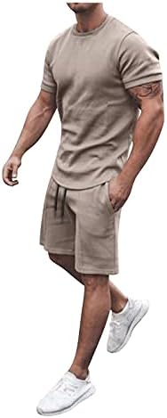 Muški sportski set ljetni blok u boji Outfits 2 komada majice kratkih rukava i kratkih hlača i kratkih hlača casual znojnica 2021
