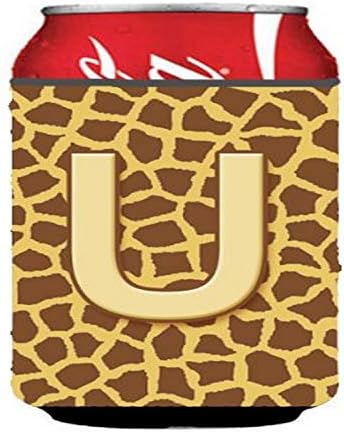 Caroline's Treasures CJ1025 -UCC Pismo U Početni monogram - Giraffe limenka ili zagrljaj boca, može se hladiti rukav zagrljaj pića
