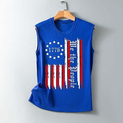 Mi ljudi američke zastave tenk vrhovi žene 4. srpnja košulje bez rukava bez rukava grafičke domoljubne majice kauzalni cami ljetni