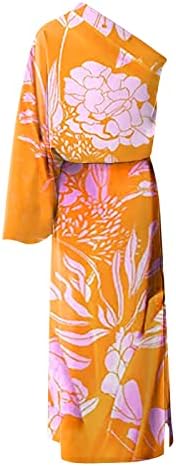 Ženski proljetni moda 2023, ženska seksi ramena prorezana cvjetna kratka rukava labava ležerna haljina