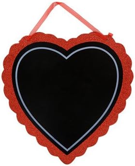 Valentinovo crveno i crno ukrasi od drvenog srca, 10,5 in.