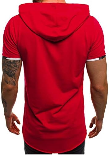 Muška košulja s kapuljačom lažna dvodijelna ribana patch bluza s kratkim rukavima Slim Fit Comfort Outdoor Fitness Sports vrhovi
