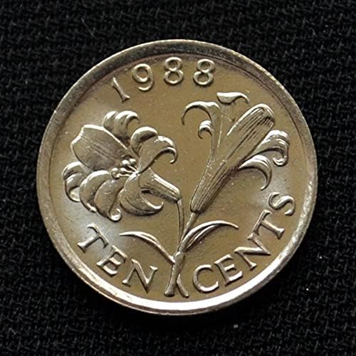 Bermudske kovanice 10 centi Sjevernoamerički cvjetni cvijet kraljica slučajni bakar nikl 17,8 mm