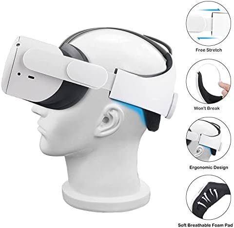 Remen za glavu za Oculus Quest 2 VR slušalice, guzivanje zamjenskih elitnih remena Podesivi pojas glave Smanjivanje tlaka glave s prijenosnim