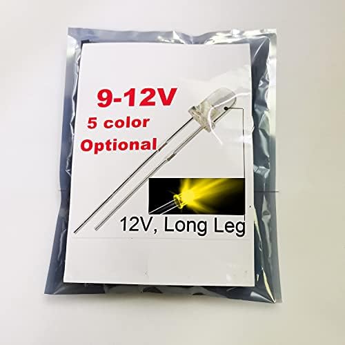 50pcs 12V 3mm žuta / jantarna led 9V-12V kalibracijska skupina dioda koje emitiraju svjetlo