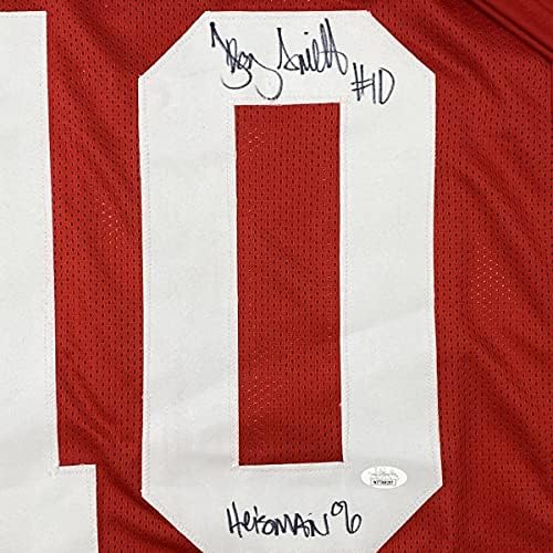 S autogramom/potpisom Troja Smith Heisman, 06, nogometni dres Ohio State Red Collegea
