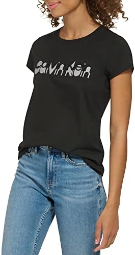 Calvin Klein Ženski svakodnevni pamučni dres dres kratki rukavi CK sjena logo majica