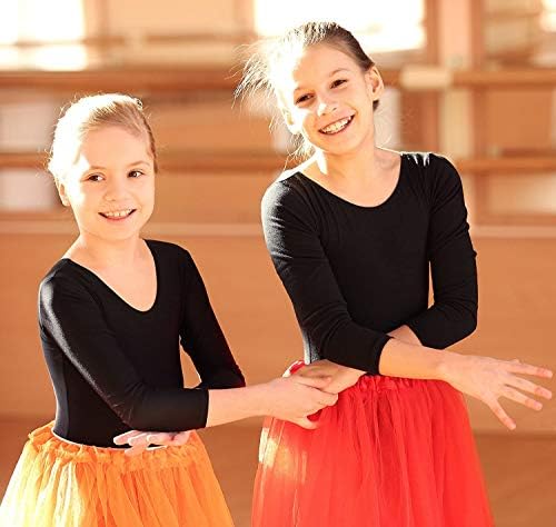 Plesni Triko s dugim rukavima za balet i gimnastiku sprijeda podstavljen udobnim pamukom za djecu u dobi od 2 do 10 godina