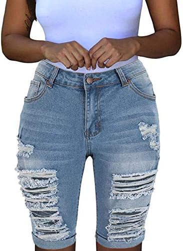 Traper kratke hlače za žene dužine traperica visoki struk kratke hlače isprane oprane stare gumbe kratke hlače rastezljiva