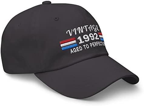 1992. 30. rođendan Vezeći tati šešir - Vintage 30 -godišnja odjeća za rođendansku kapu tamno siva