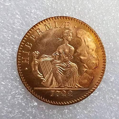 Antikni zanat 1722 Irski novčić novčić Memorijalni novčić 1491-1coin Zbirka Komemorativna kovanica