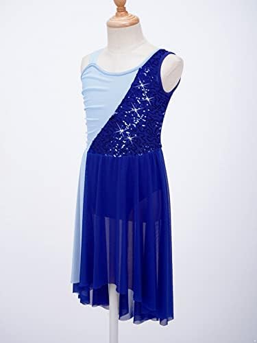 Chictry djevojke šljokice balet lirička šifonska plesna haljina balerina camisole leotard haljina moderni jazz plesni kostim