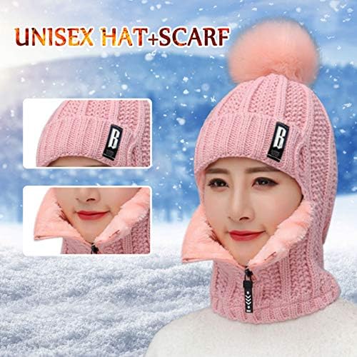 Slamnati šešir s šalom i slušalicama, zimska ženska pletena kapa, termalna biciklistička topla kapa, kape ispod 10 godina