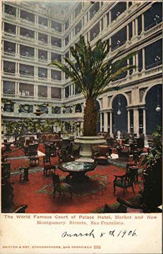 Svjetski poznati sud hotela Palace San Francisco, Kalifornija CA Originalna antikvarna razglednica