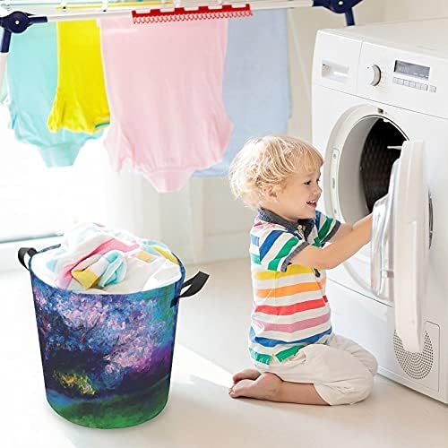 Foduoduo košarica za pranje rublja akvarel trešnje rublje rublje s ručkama sa sklopivim kovčićima prljava odjeća torba za skladištenje