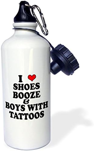 3dose volim cipele pića i dječaci s tetovažama sportska boca vode, 21 oz, bijela