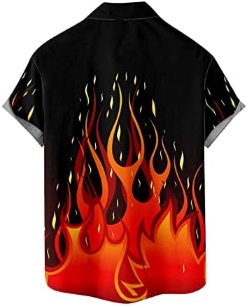 Muški vatreni ispis majice s kratkim rukavima gumb dolje košulja brza suha sputavanje ovratnika Premium tkanina netaknute košulje za
