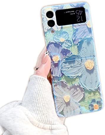 Kompatibilan sa Galaxy Z Flip 3 Case Woman Djevojke Slatka Flowers Pattern Potpuna zaštita za objektiv kamere Soft branik od TPU i