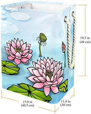 UNICEY akvarelni lotos i lišće košara za pranje rublja za spremanje kante za ometanje bebe