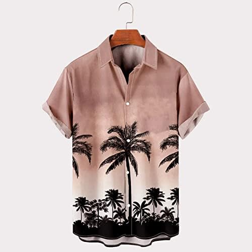 ZDFER Havajske košulje za muške, ljetne vanjske kratke rukave ležerne labave grafičke gumb Down Shoot Tropcal Beach vrhovi
