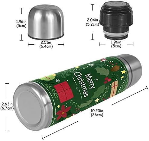 Nehrđajući čelik vakuum izolirana, zelena vesela božićni božić-01 tiskana termos boca za vodu za vruća i hladna pića djeca odrasli