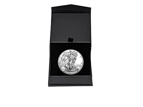 2018. - američki srebrni orao u plastičnom zraku u magnetu Close Crna poklon kutija - dragulj briljantni necirkulirani dolar necirkulirana