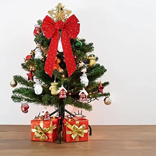 ZULOW 2 PCS Božićni vijenac, crveni blistavi božićni dekor Bowknot Xmas Dekor za božićnu zabavu