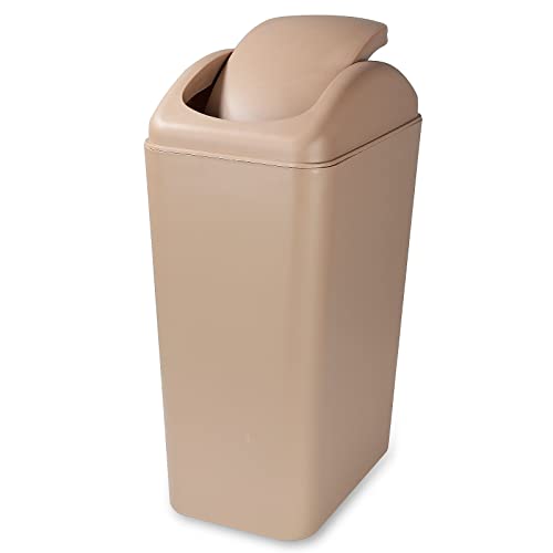 Mala kanta za smeće s poklopcem, 12 litara / 3 galona mala smeđa plastična kanta za smeće s poklopcem za ured, spavaću sobu, kupaonicu