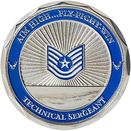 Tehnički narednik zrakoplovnih snaga Sjedinjenih Država, podoft, rang 45 mm izazov novčića i plavi baršun prikaz