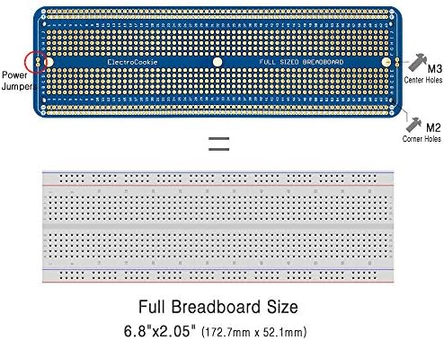 Electrocookie Pantive Crueboard Velika PCB ploča za elektroničke projekte kompatibilne za projekti lemljenja u DIY Arduino, naplaćene
