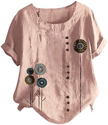 Majice s okruglim vratom u retro stilu Plus size ženske majice lagane ljetne modne casual s printom dugih rukava