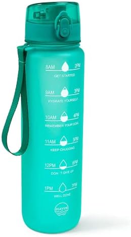 Mayim 32 oz boce s vodom s vremenima za piće i slama, motivacijska boca s vodom s oznakom vremena, bez istjecanja i BPA besplatno,