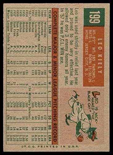 1959. Topps 199 Leo Kiely Boston Red Sox Ex/Mt Red Sox