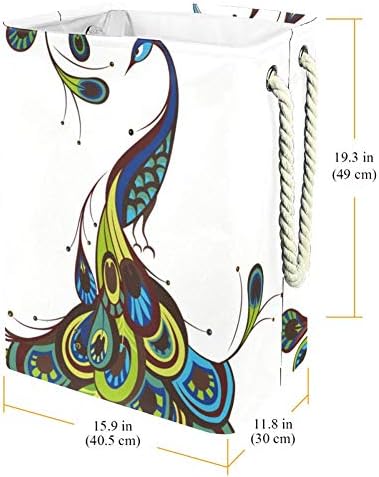 UNICEY prekrasna paunova ptica Velika kanta za skladištenje preklopljivog pranja rublja za vrtić i dječju sobu