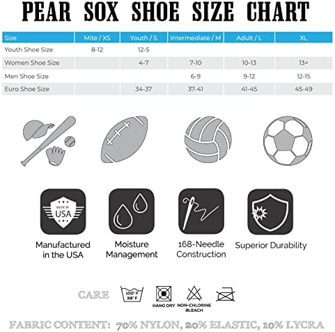 Pear Sox prugasti OTC bejzbol, softball, nogometne čarape nebo plava, crna, bijela